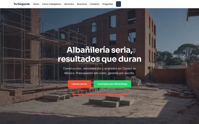 Vista previa de Opción A para Tu Negocio