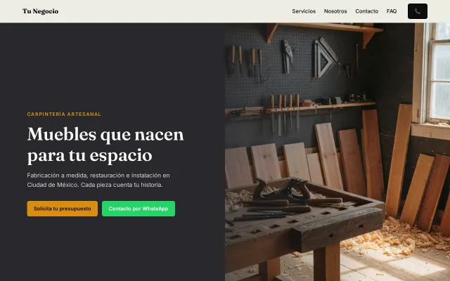 Vista previa de Opción A para Tu Negocio