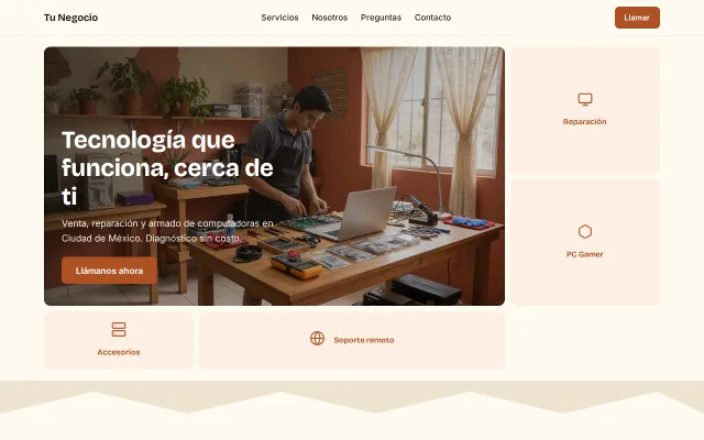 Vista previa de Opción B para Tu Negocio