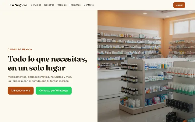 Vista previa de Opción A para Tu Negocio