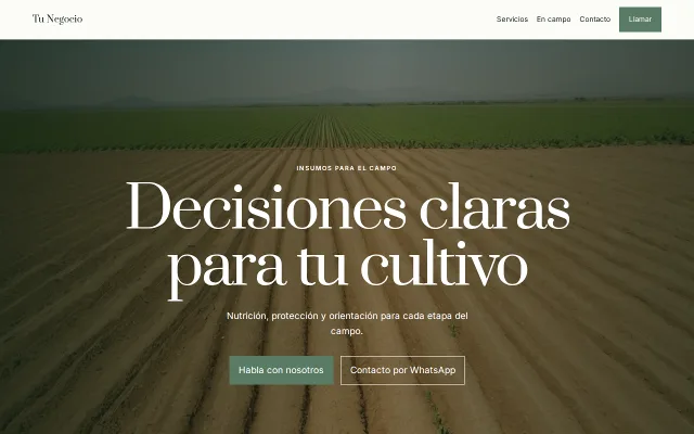 Vista previa de Opción A para Tu Negocio