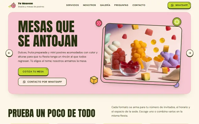 Vista previa de Opción A para Tu Negocio