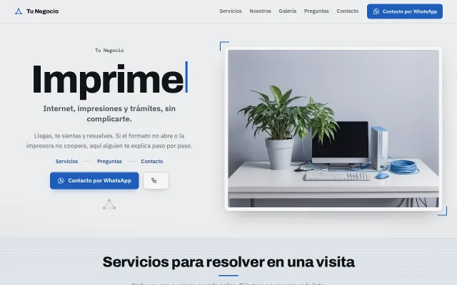 Vista previa de Opción A para Tu Negocio