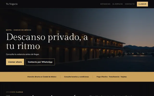 Vista previa de Opción A para Tu Negocio