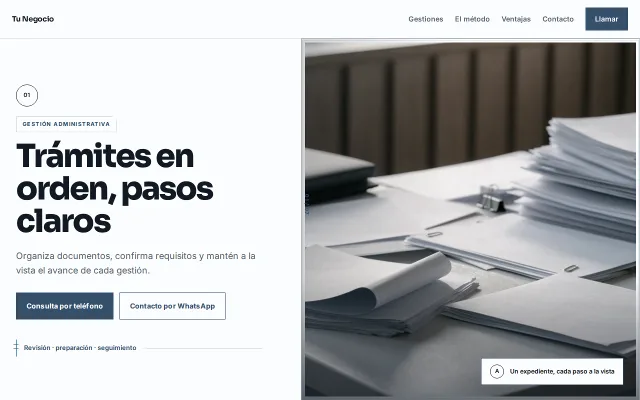 Vista previa de Opción B para Tu Negocio