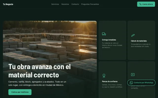 Vista previa de Opción A para Tu Negocio