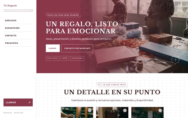 Vista previa de Opción B para Tu Negocio
