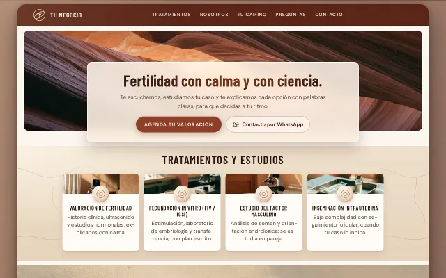 Vista previa de Opción B para Tu Negocio