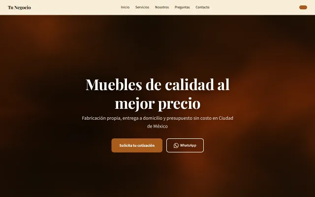 Vista previa de Opción A para Tu Negocio