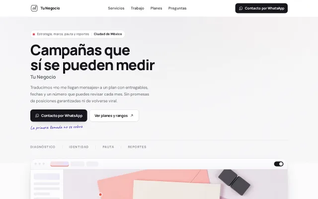 Vista previa de Opción B para Tu Negocio