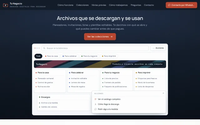 Vista previa de Opción A para Tu Negocio
