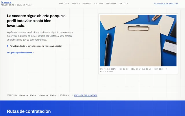 Vista previa de Opción A para Tu Negocio