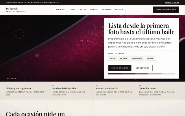 Vista previa de Opción A para Tu Negocio