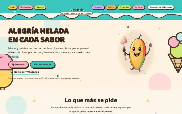 Vista previa de Opción B para Tu Negocio