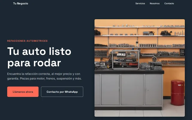 Vista previa de Opción B para Tu Negocio