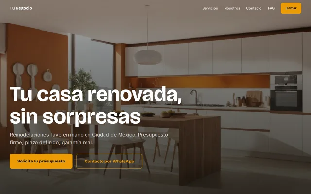 Vista previa de Opción A para Tu Negocio