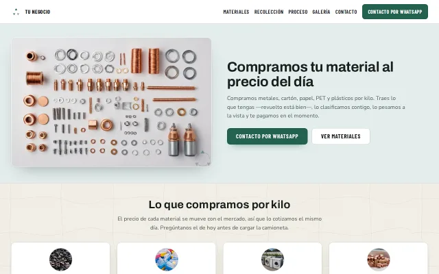 Vista previa de Opción A para Tu Negocio