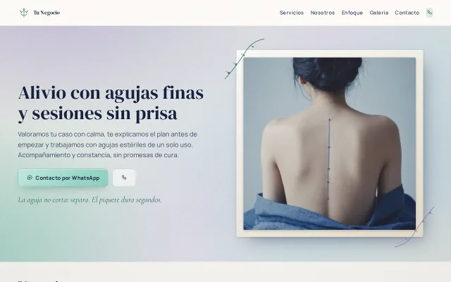 Vista previa de Opción A para Tu Negocio