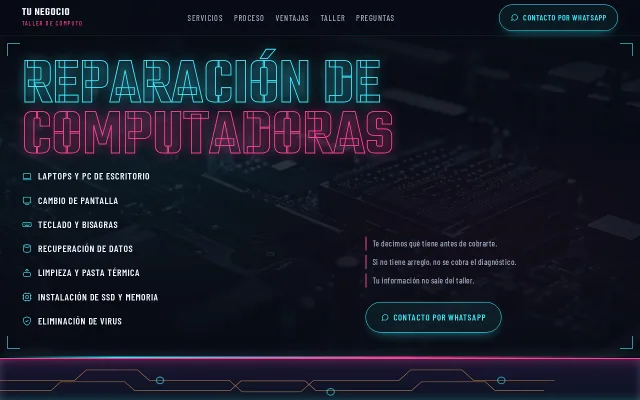 Vista previa de Opción A para Tu Negocio
