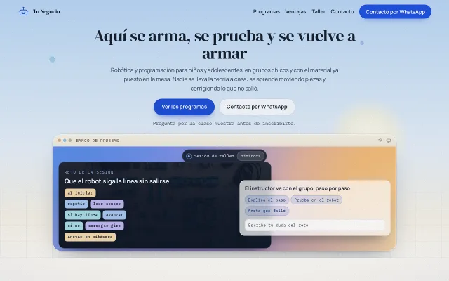 Vista previa de Opción B para Tu Negocio