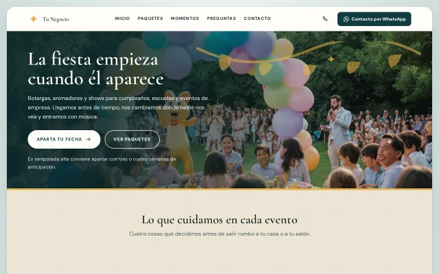 Vista previa de Opción B para Tu Negocio