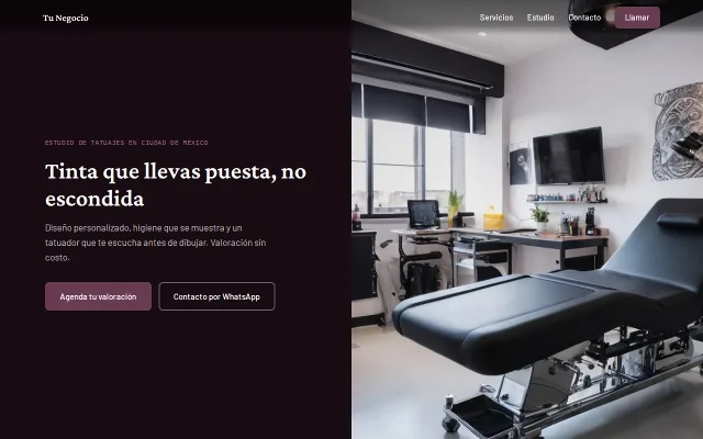 Vista previa de Opción A para Tu Negocio