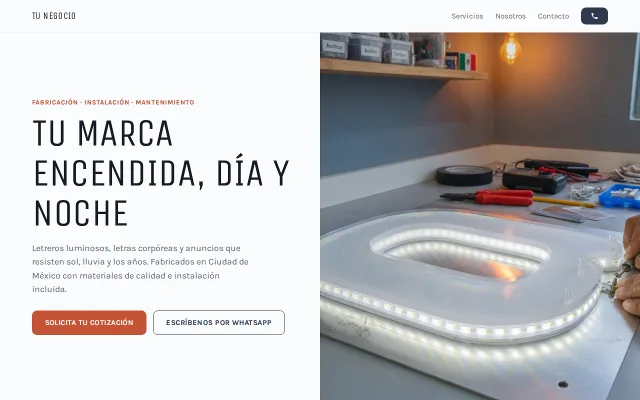 Vista previa de Opción B para Tu Negocio