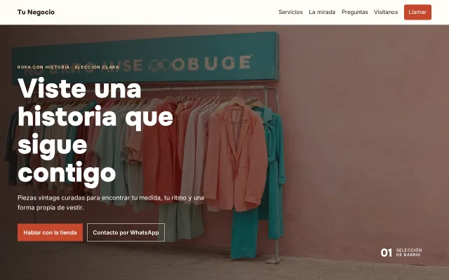 Vista previa de Opción A para Tu Negocio