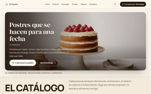 Vista previa de Opción A para Tu Negocio