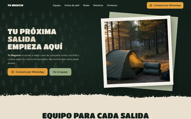 Vista previa de Opción A para Tu Negocio