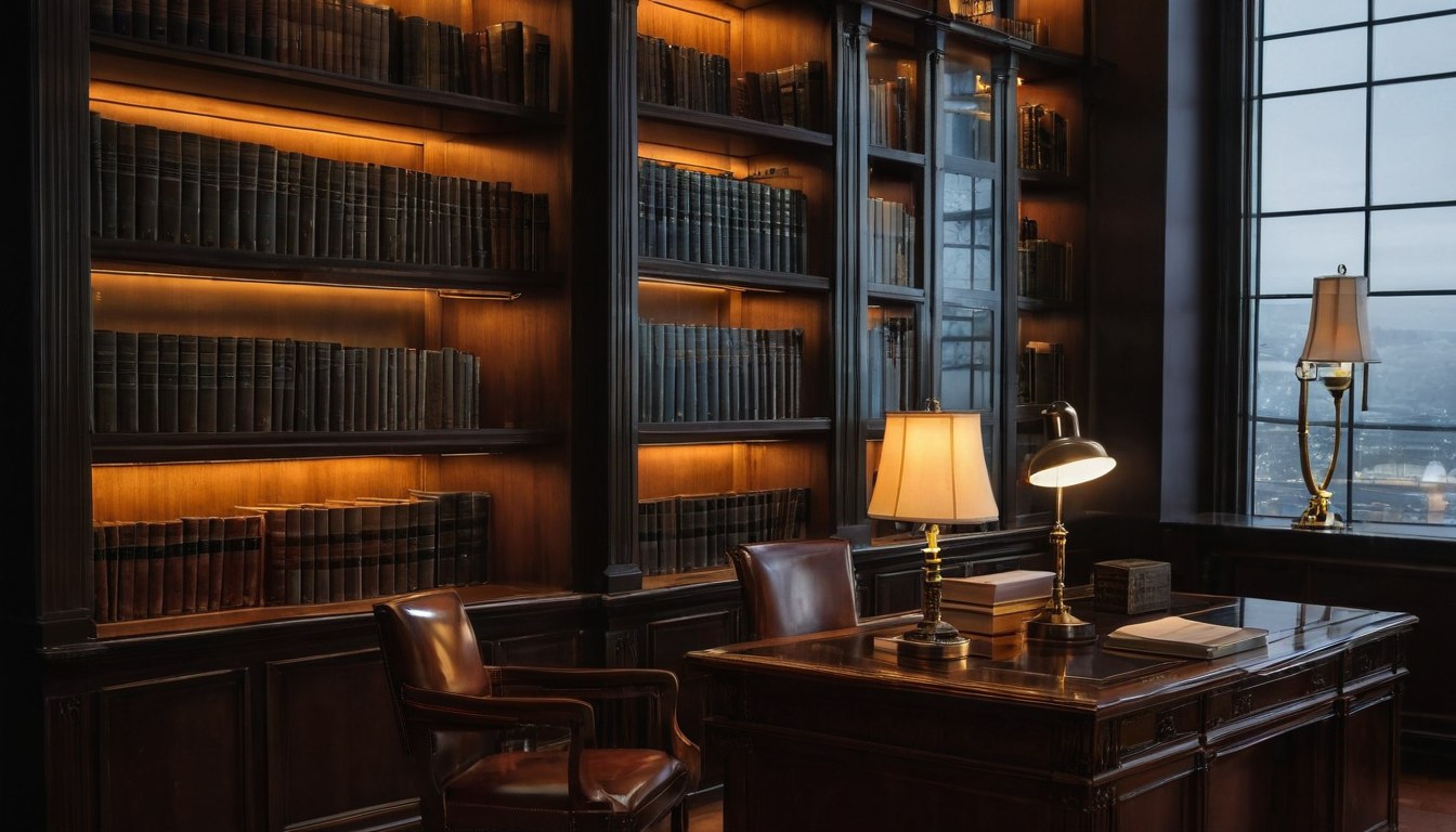Biblioteca jurídica con volúmenes legales — asesoría profesional en Ciudad de México