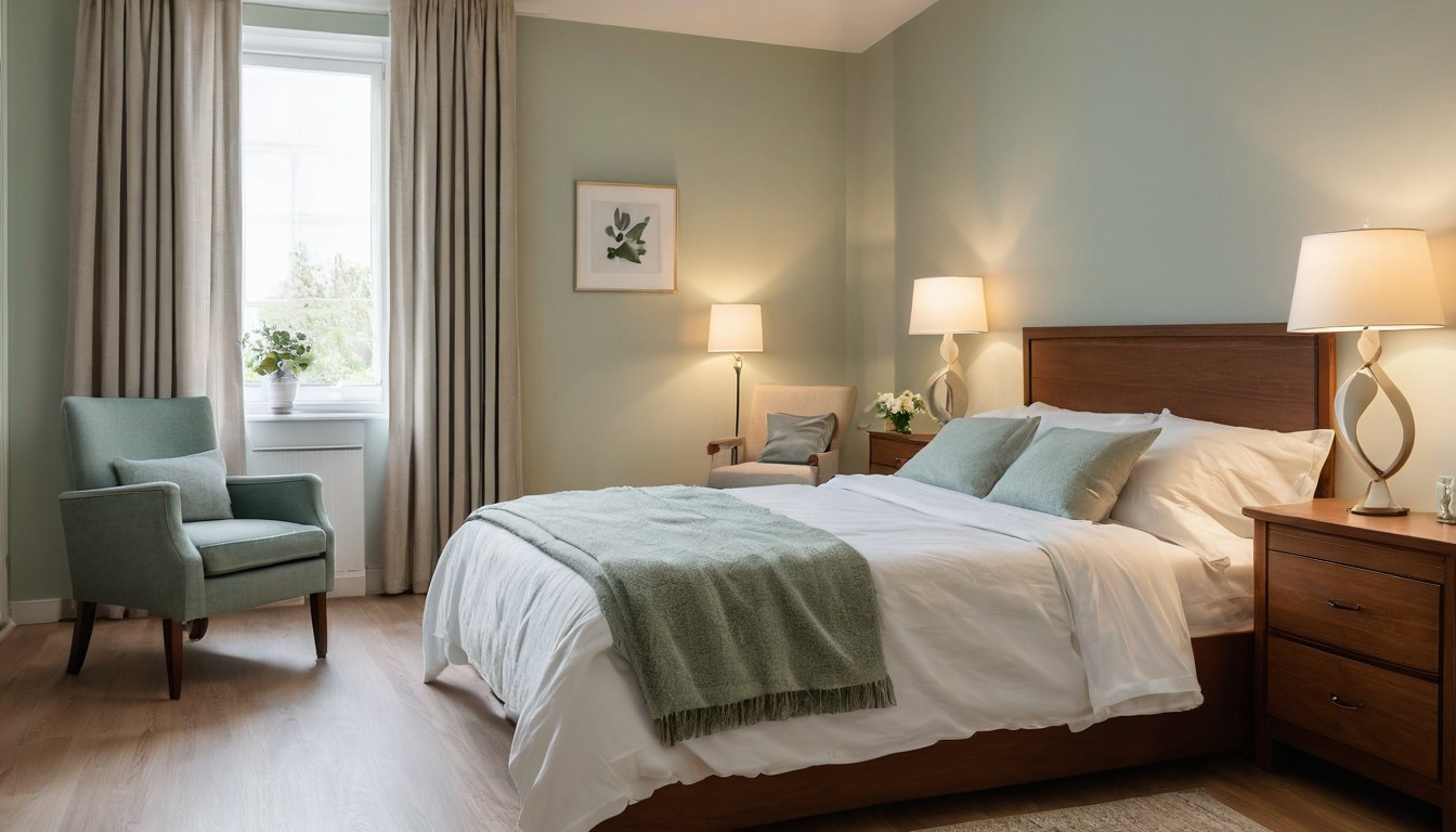 Habitación adaptada en residencia para adultos mayores