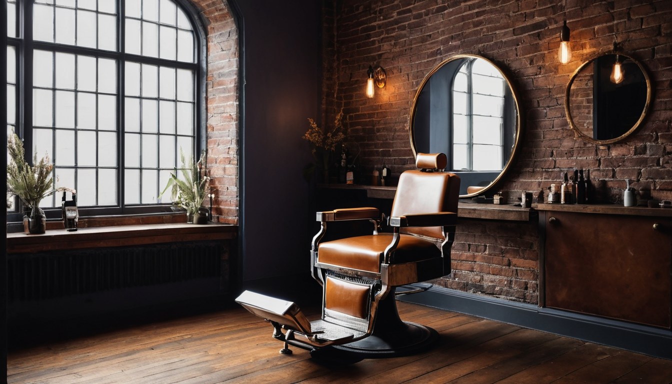 Interior de barbería moderna en Ciudad de México