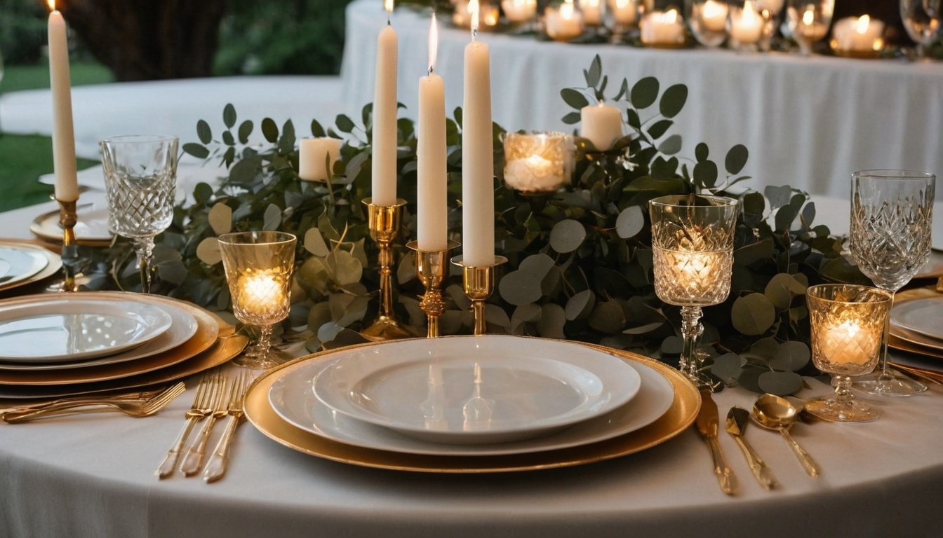 Mesa de banquete elegantemente dispuesta en Ciudad de México