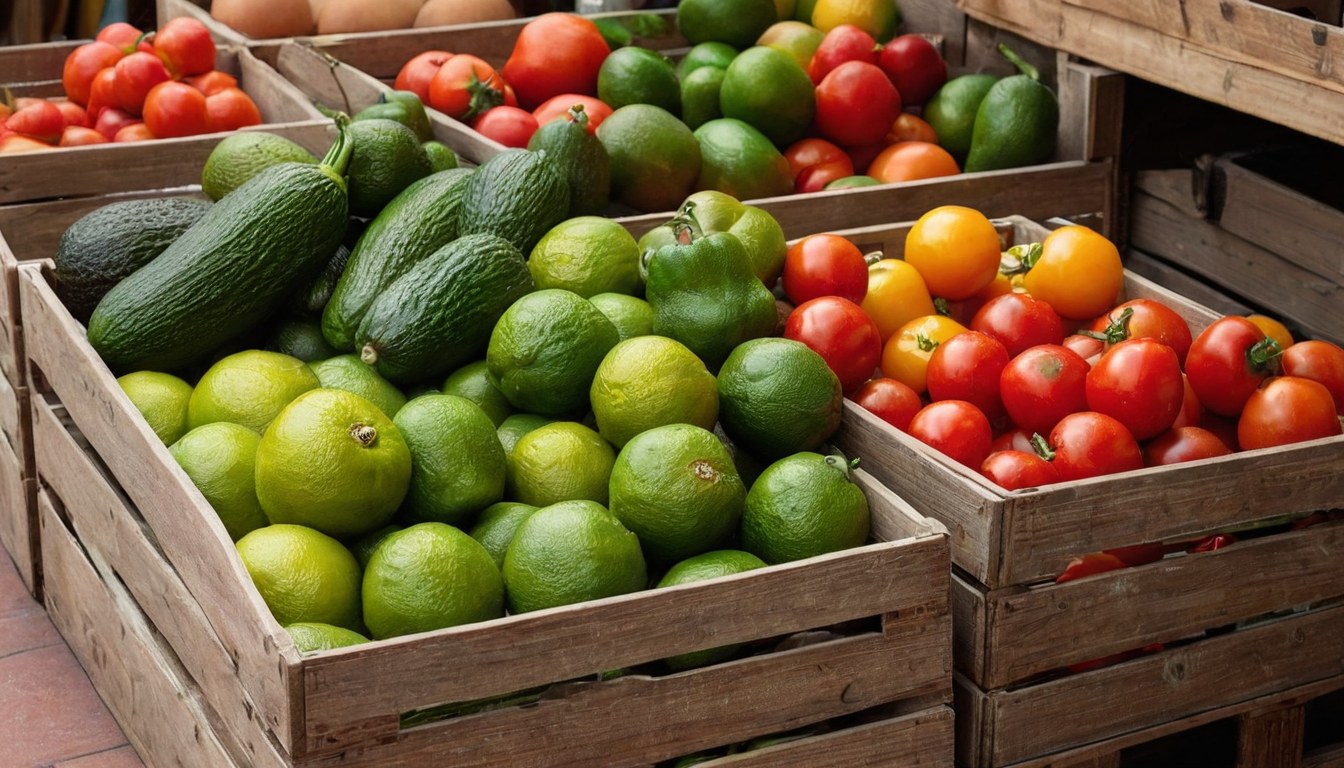 Frutas y verduras frescas en miscelánea de Ciudad de México