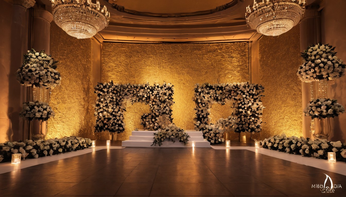 Escenario de ceremonia preparado para un evento