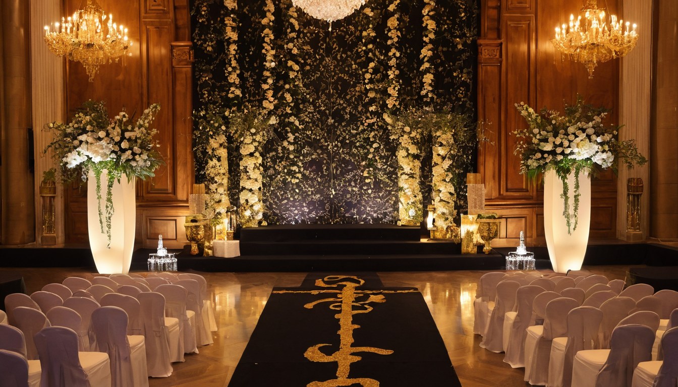 Ceremonia, escenario y pasillos