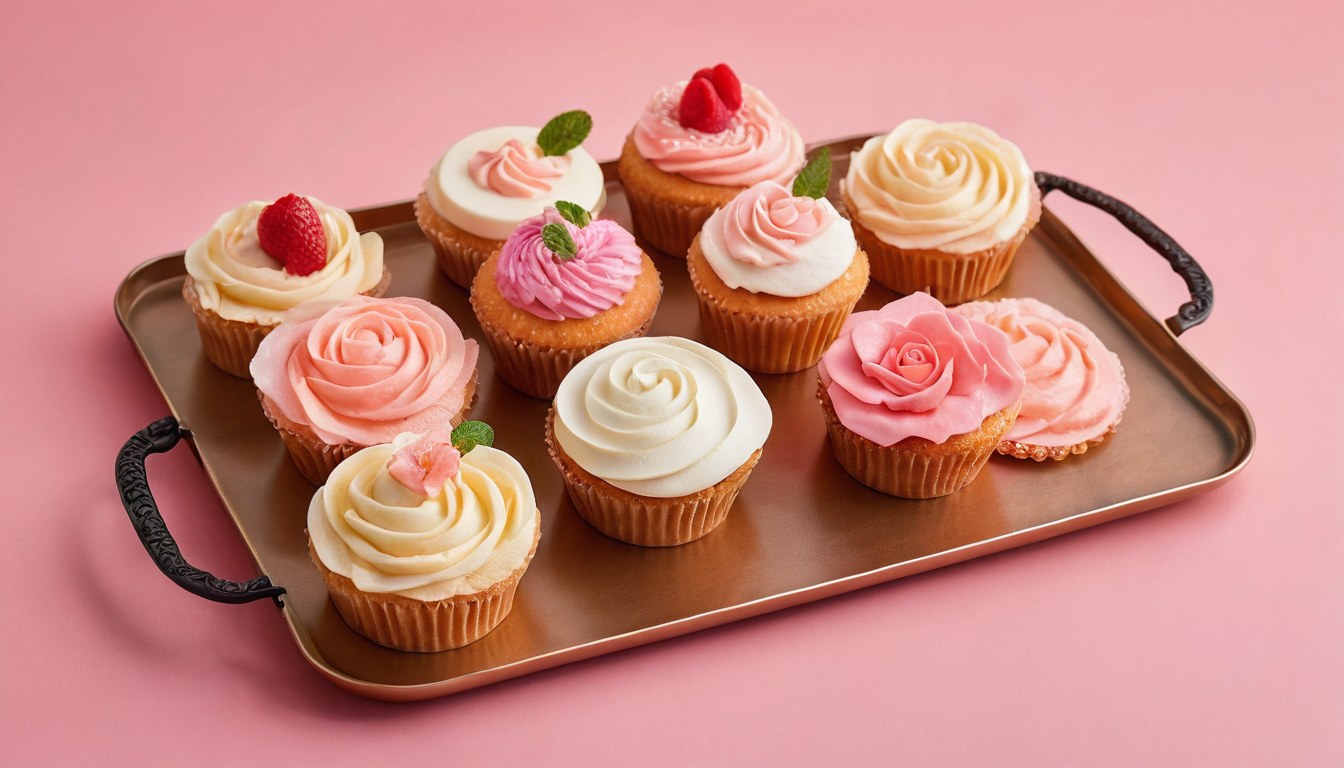 Selección de cupcakes y postres individuales para compartir