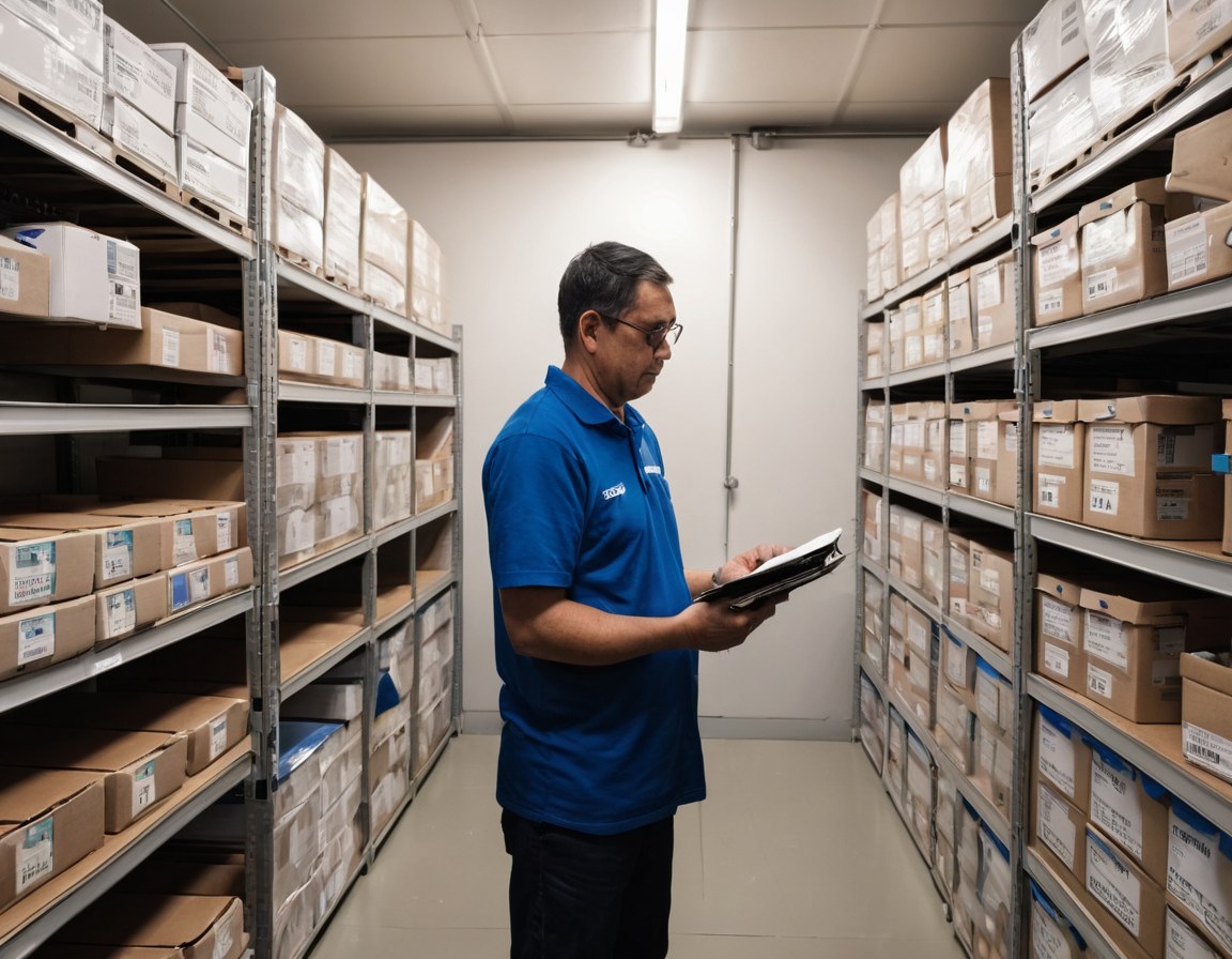 Unidad de almacenamiento organizada con pasillo de acceso