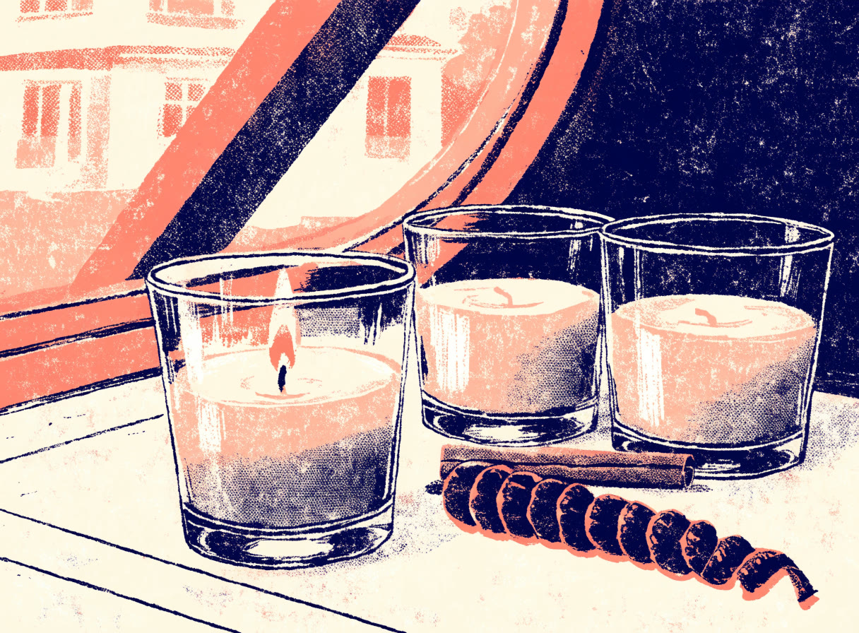 Velas aromáticas en vaso