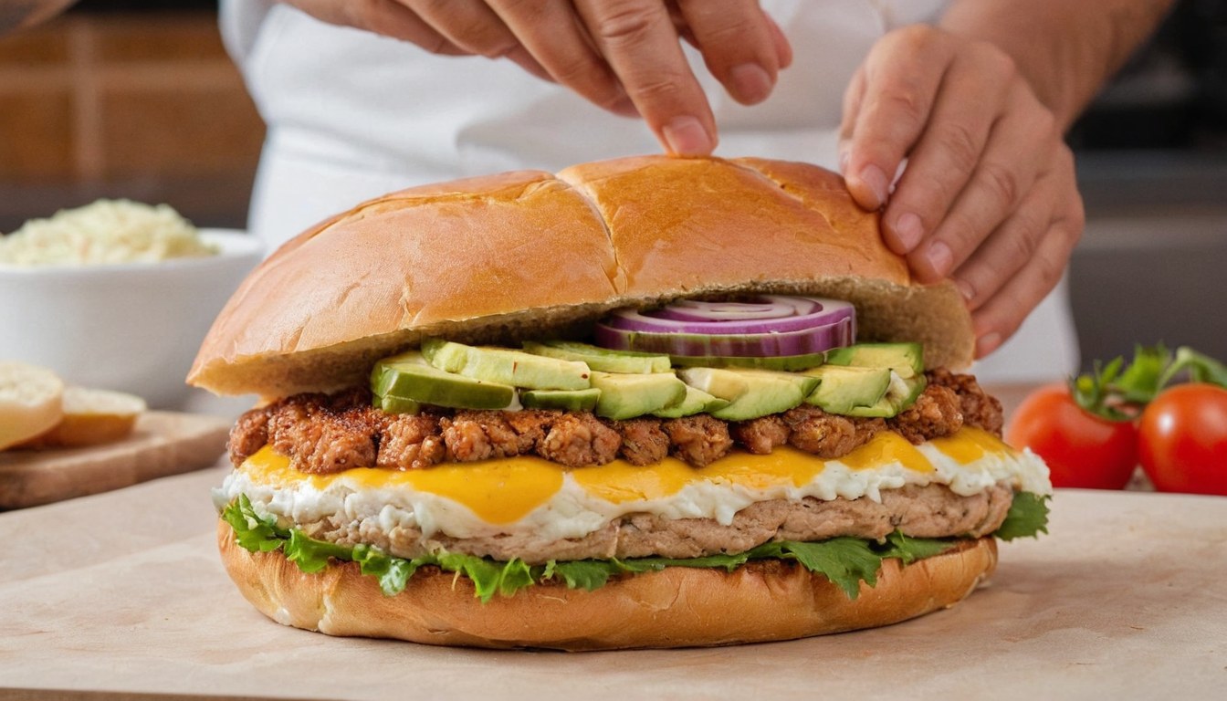 Preparación cuidadosa de una torta mexicana