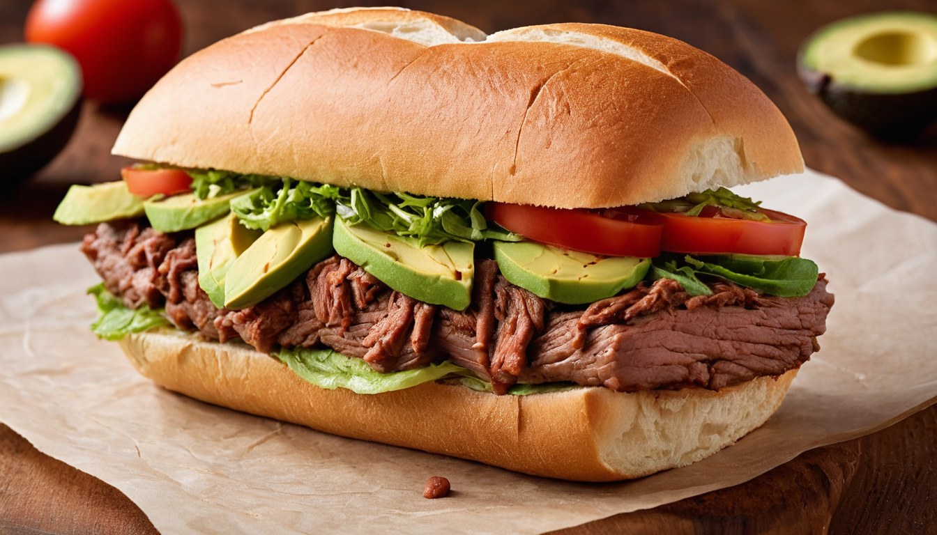 Torta mexicana recién preparada con ingredientes frescos