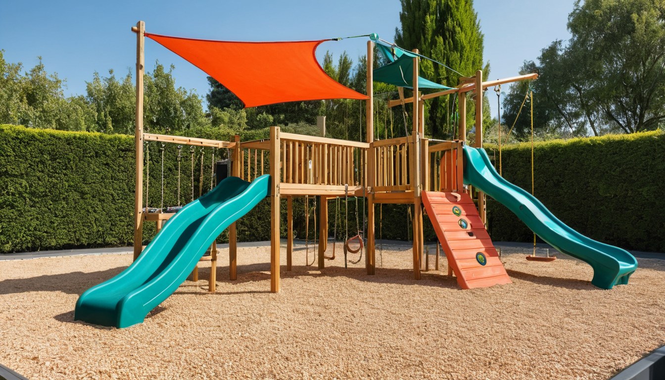 Área de juegos infantil segura con estructura moderna en Ciudad de México