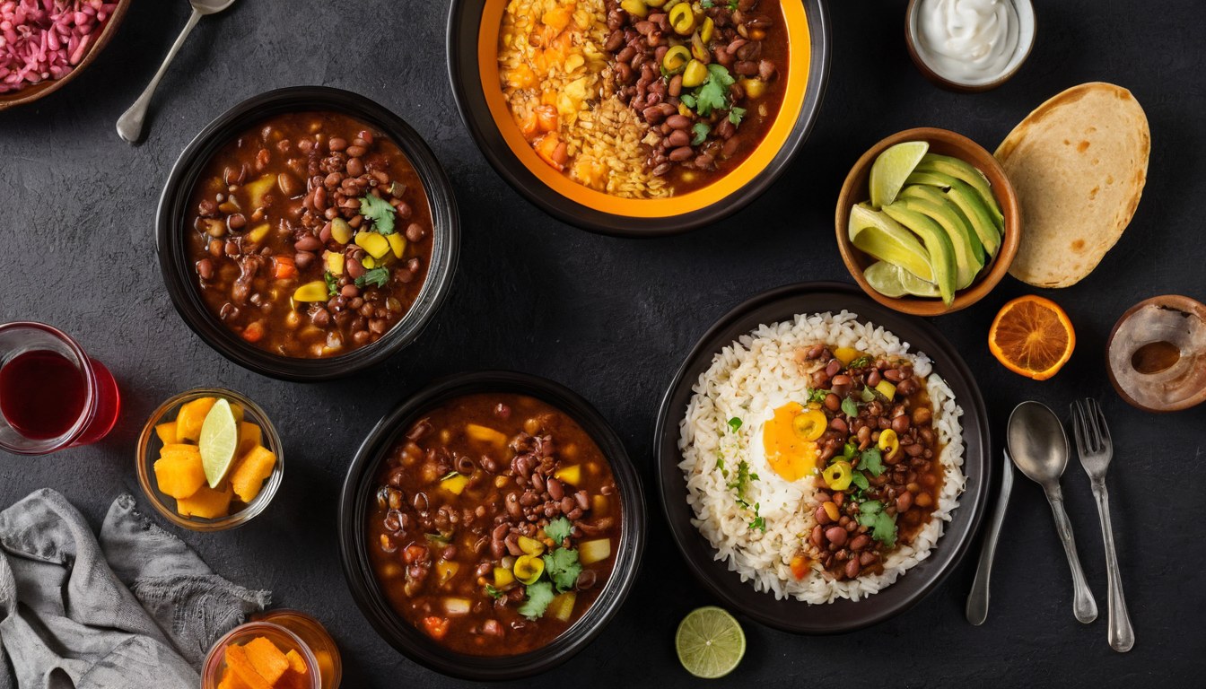 Comida corrida mexicana servida en una mesa