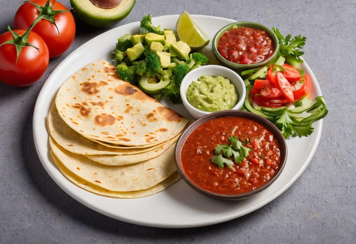 Tortillas, salsa, limón y complementos sencillos