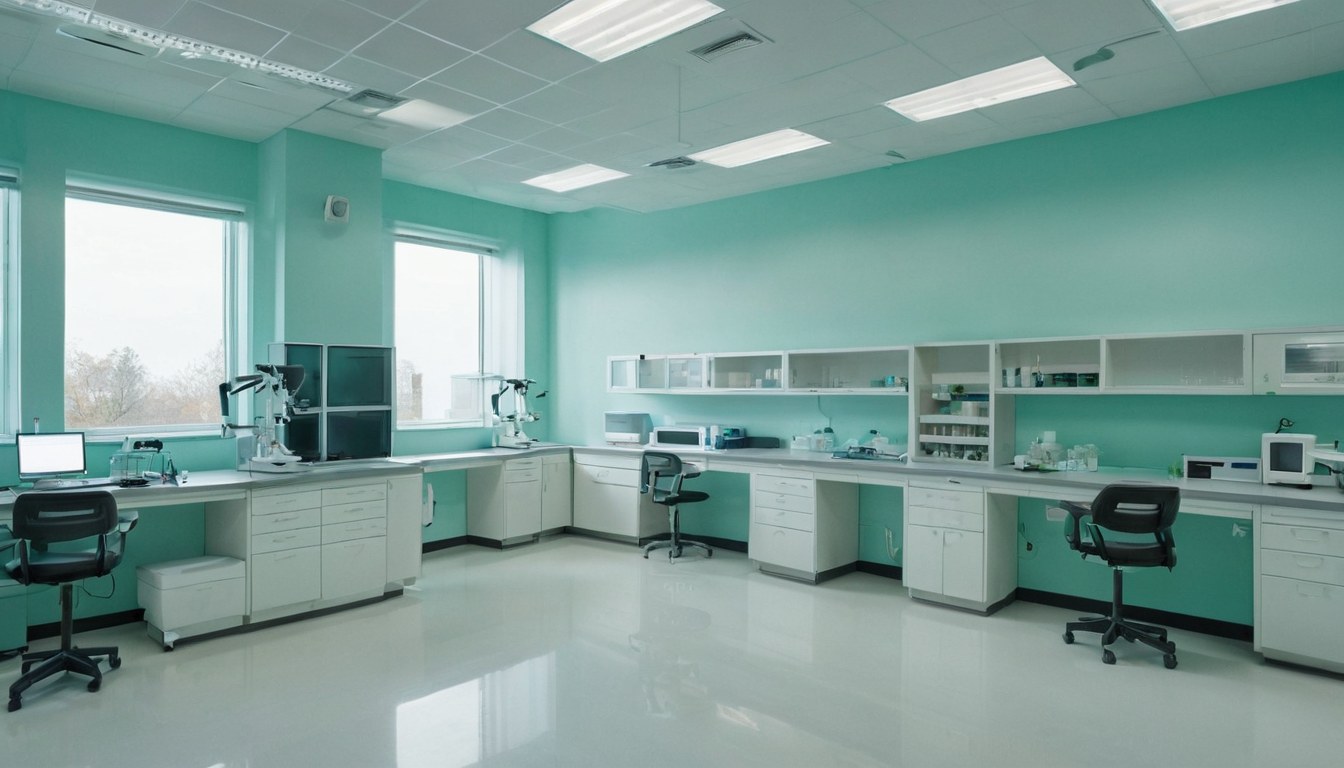 Laboratorio clínico moderno con equipo de análisis de última generación en Ciudad de México