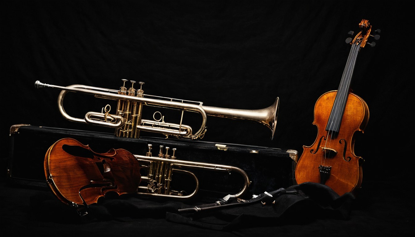 Trompeta, violín y guitarrón preparados entre bastidores