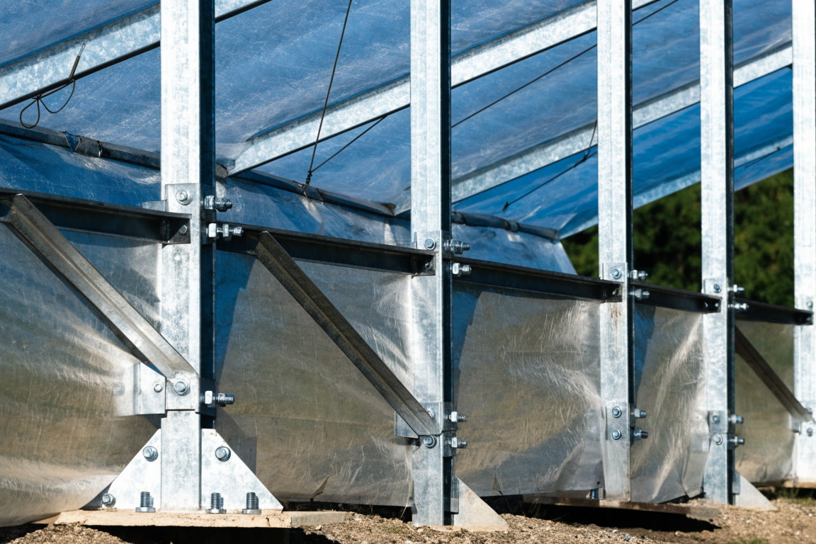 Uniones y refuerzos de una estructura de invernadero