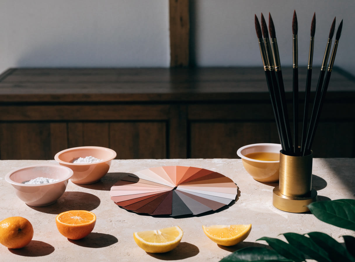 Colorimetría y aplicación de color: materiales preparados para una clase práctica de belleza