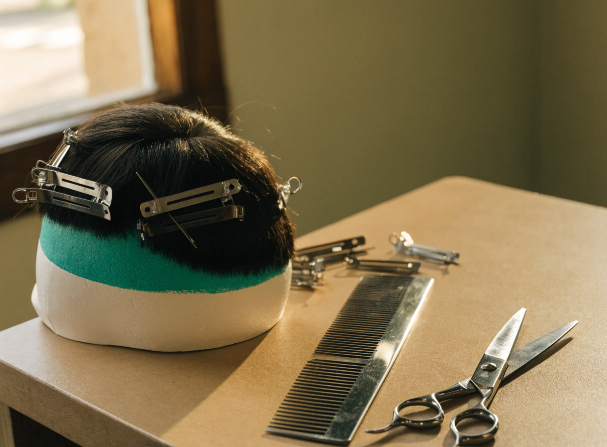 Corte y peinado: materiales preparados para una clase práctica de belleza